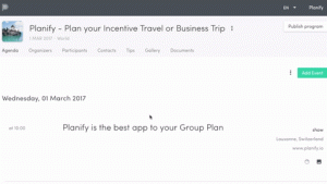 activate plan, publish plan, MICE Plan, DMC plan, Incentive travel, Planify, Group Travel Itinerary Solution