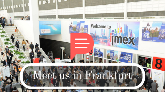 Meet us in Frankfurt poster, IMEX, Planify, Group Travel Itinerary Solution